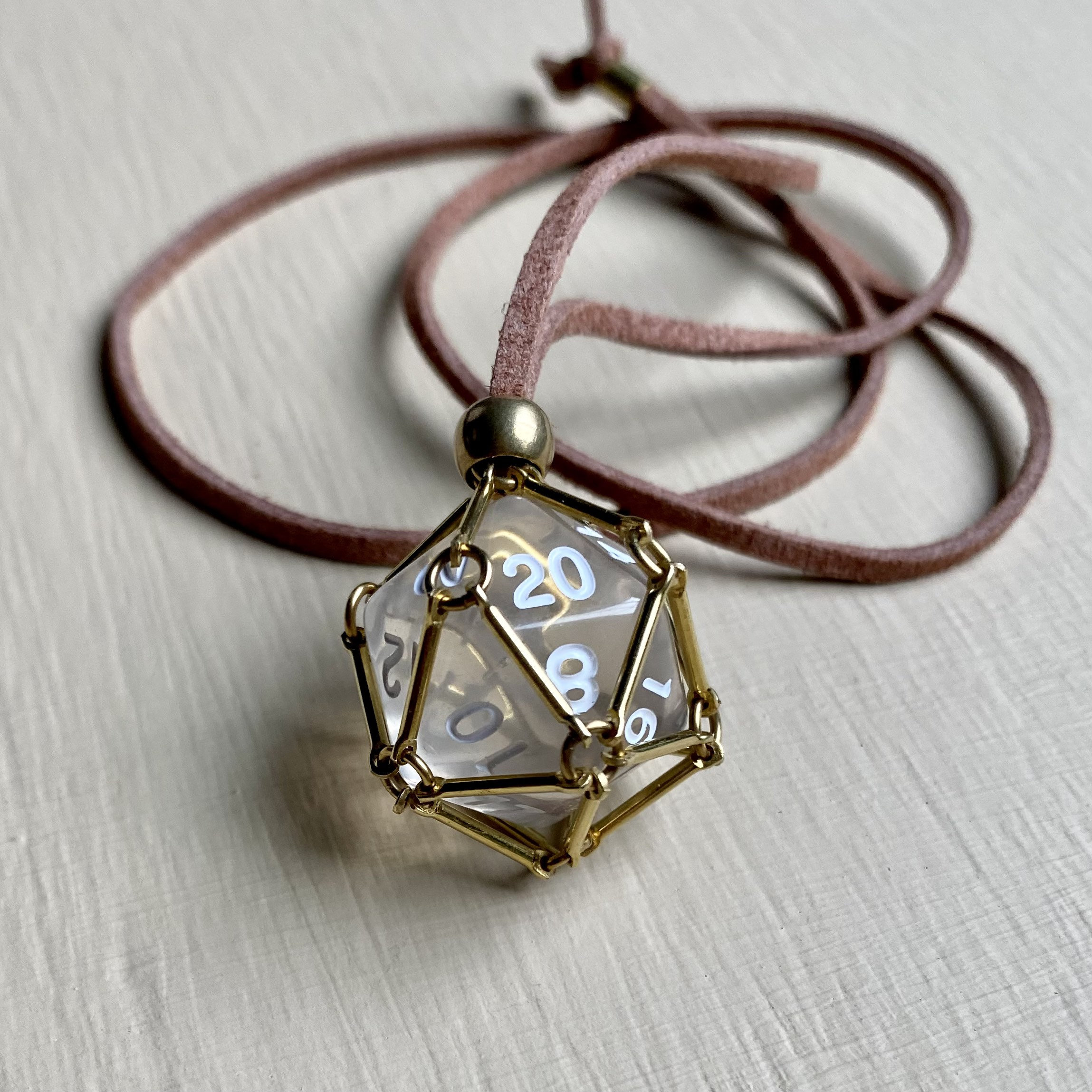 D20 Dice Necklace Dice Cage Dungeons & Dragons D&D PF Pathfinder D20  Polyhedral