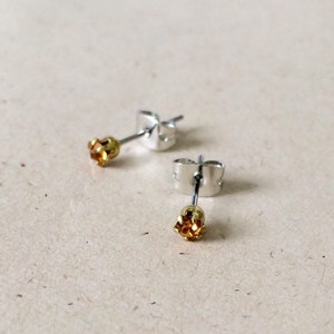 citrine vintage gemstone stud earrings