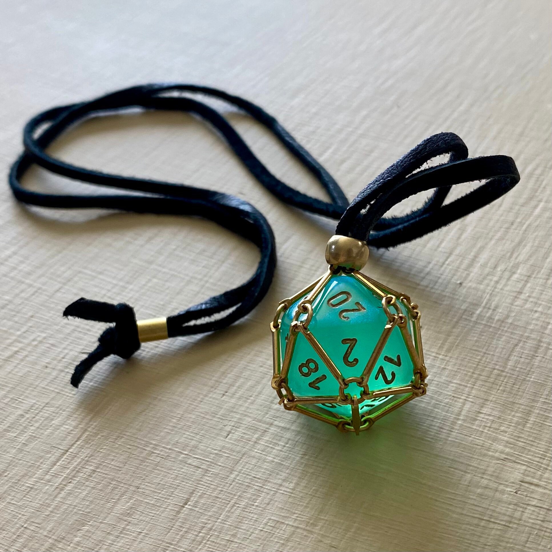 NEIGHBORHOOD DICE / E-CHARM キーホルダー Removable Dice Cage Necklace D20 Jail Pendant Solid Brass