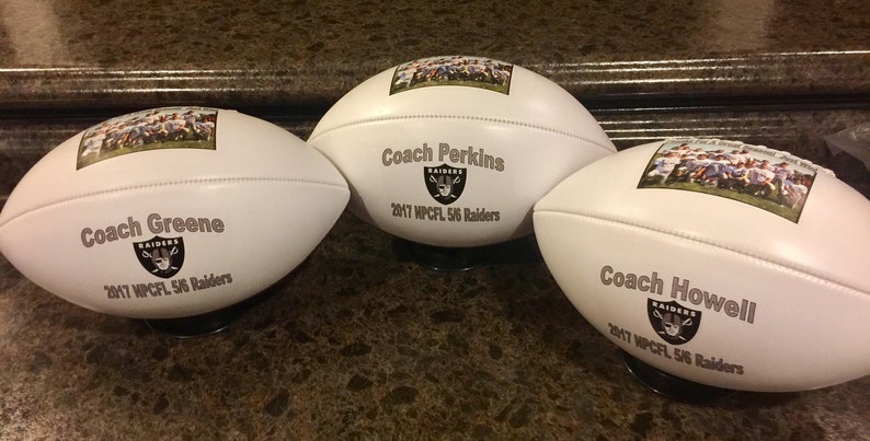 Personalized Double Panel Mid Size Footballs for Football Coach's Gift, Senior Gifts, Football Gift, Team Awards, Sponsors, Weddings image 4