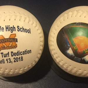Unique White and Yellow Softball Gifts for Coaches Players and Fans. Personalized on the Front and Back. image 5