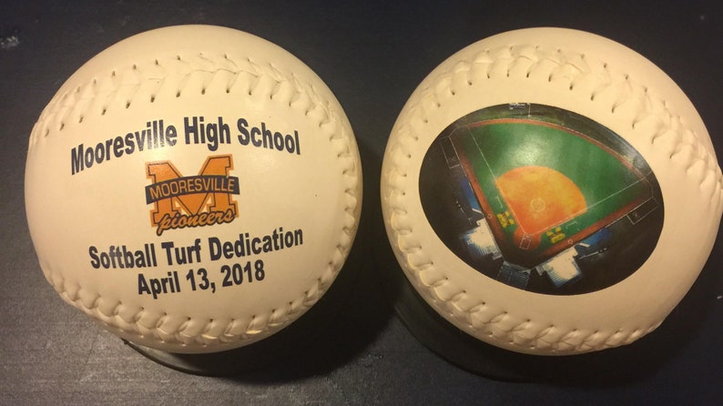 Unique White and Yellow Softball Gifts for Coaches Players and Fans. Personalized on the Front and Back. image 5