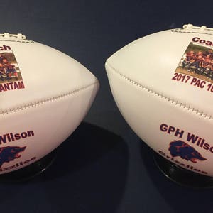 Personalized Double Panel Mid Size Footballs for Football Coach's Gift, Senior Gifts, Football Gift, Team Awards, Sponsors, Weddings image 3