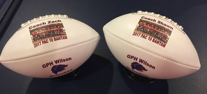 Personalized Double Panel Mid Size Footballs for Football Coach's Gift, Senior Gifts, Football Gift, Team Awards, Sponsors, Weddings image 3
