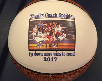 Personalized Regulation Size Large Single Panel Basketballs for Basketball Coach's Gifts, Senior Gifts, Team Awards, and Basketball Gifts