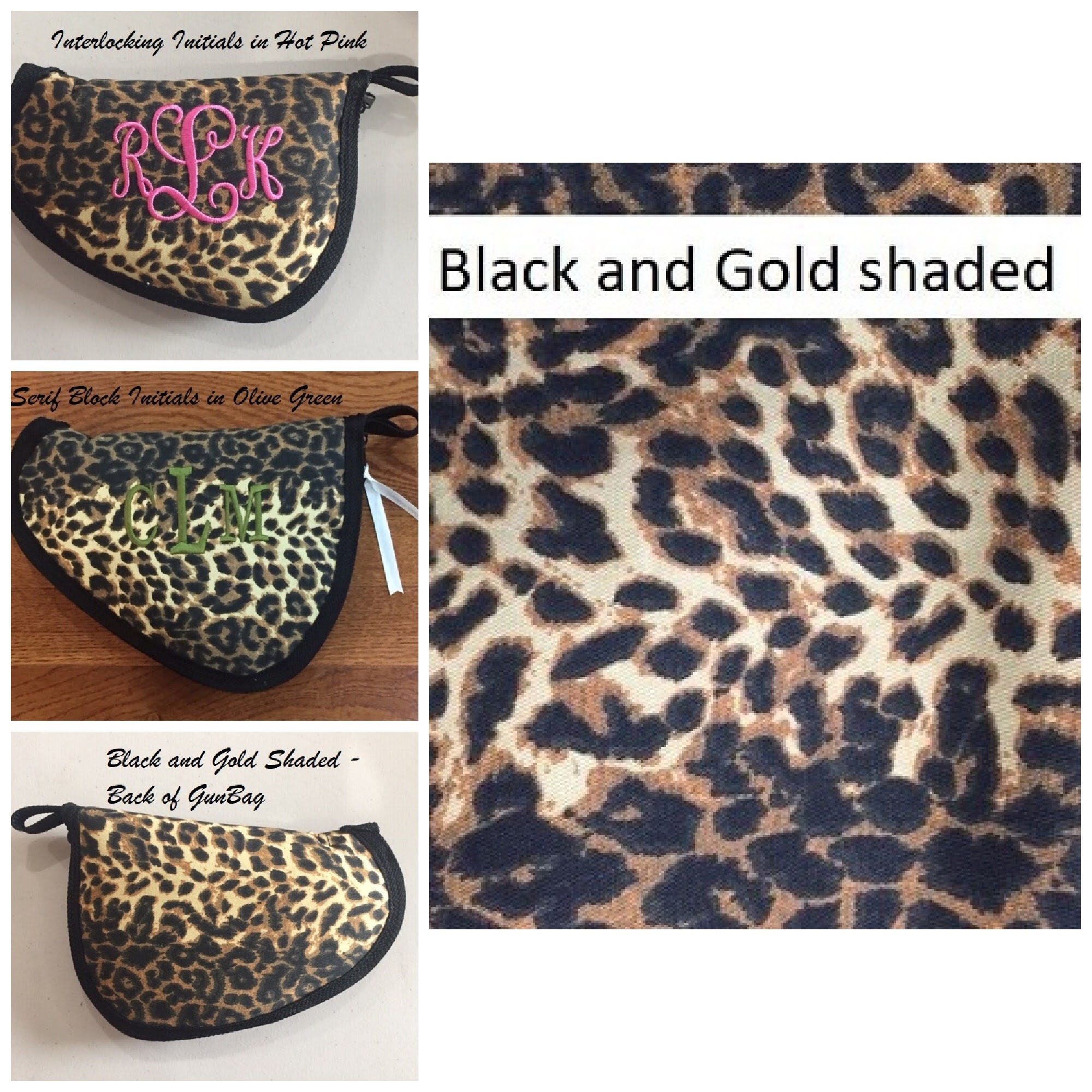 Cheetah and Leopard Print Pistol Case Options - Monogrammed