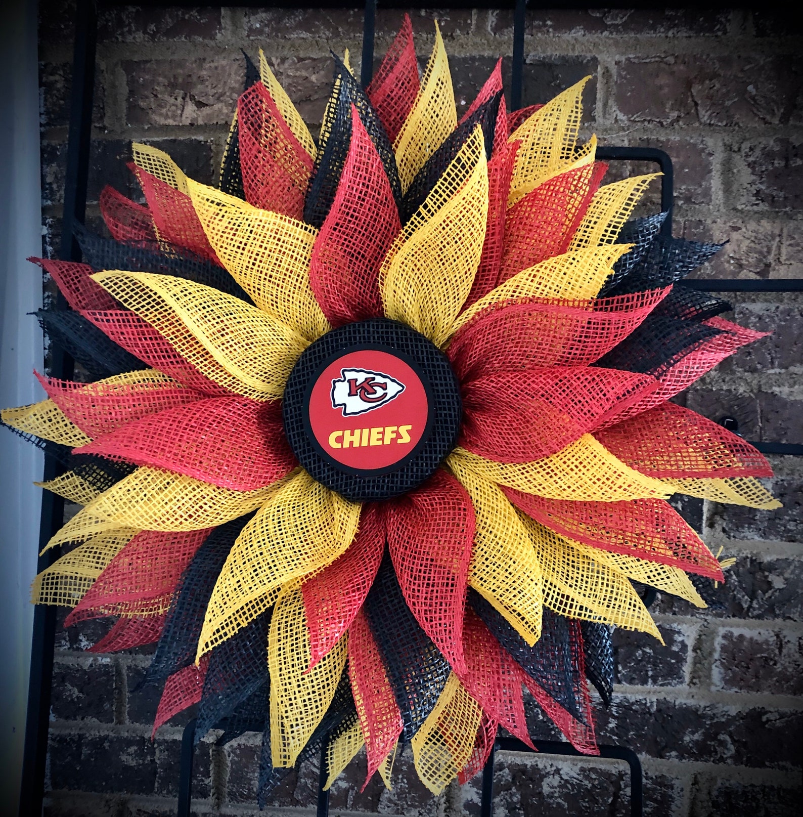Kansas City Chiefs football flower sunflower wreath home and Etsy