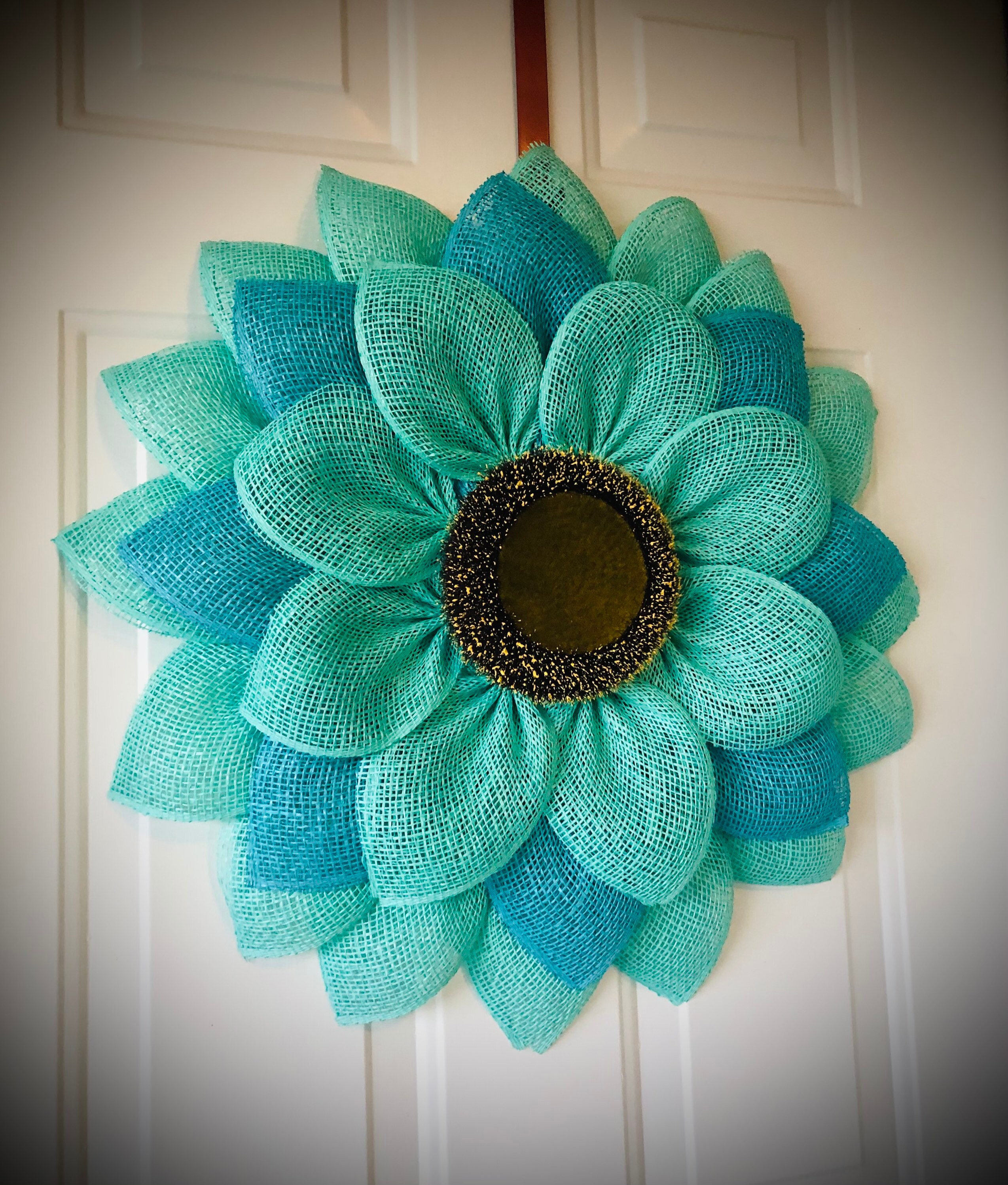 Corona de girasol aqua y turquesa / corona de color azulada | Etsy