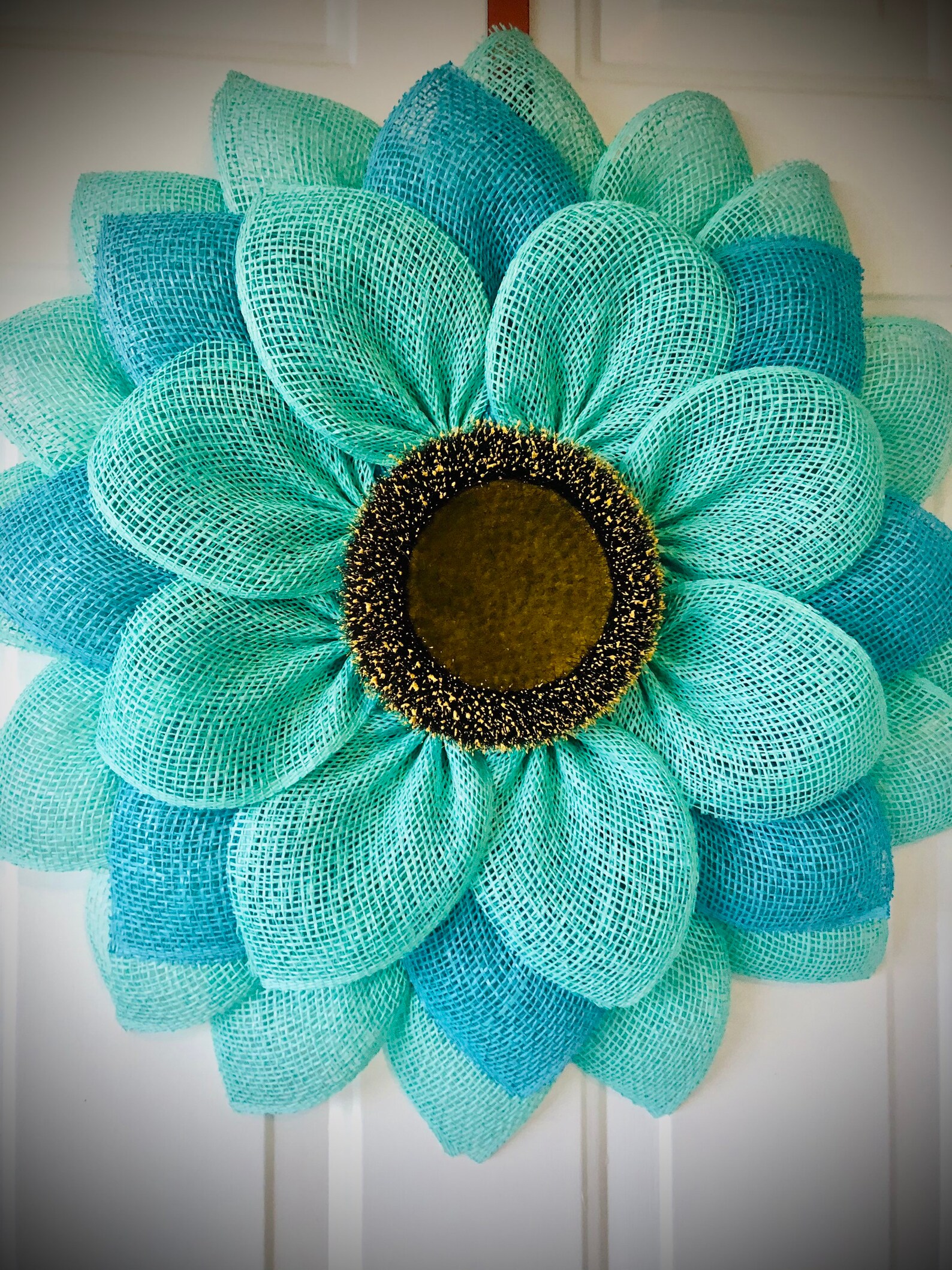 Corona de girasol aqua y turquesa / corona de color azulada | Etsy