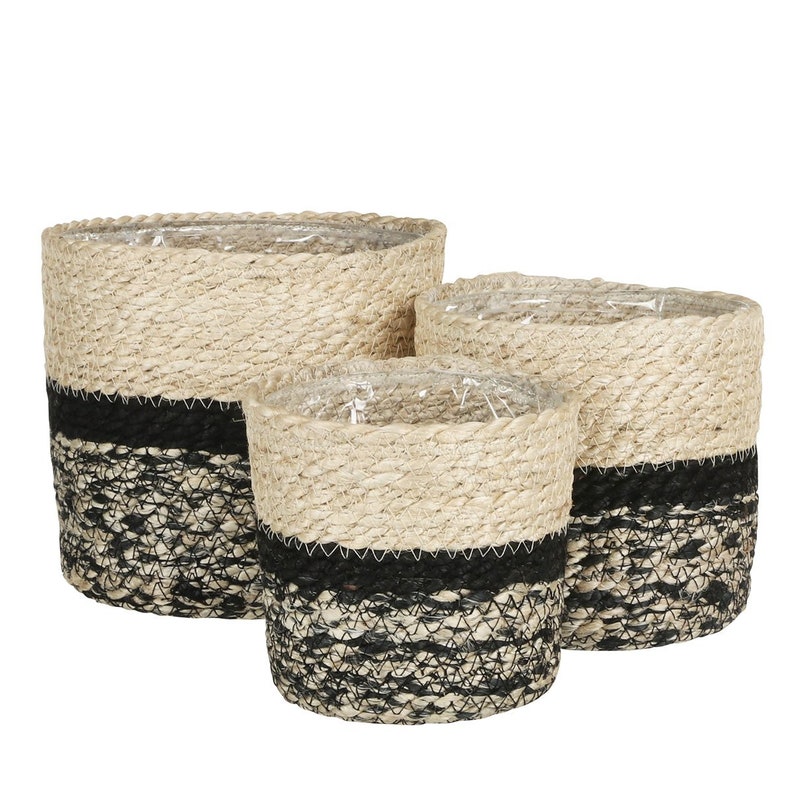 Jute Basket Planter Set Jute Pot Covers Jute Rope Plant Etsy