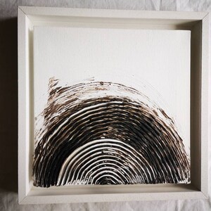 modern acrylic picture 20 x 20 cm, Circles of nature in shadow gap frame image 9