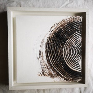 modern acrylic picture 20 x 20 cm, Circles of nature in shadow gap frame image 1