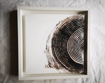 modern acrylic picture 20 x 20 cm, Circles of nature in shadow gap frame