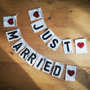 JUST MARRIED Girlande aus Holz ♡