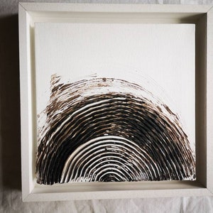 modern acrylic picture 20 x 20 cm, Circles of nature in shadow gap frame image 4