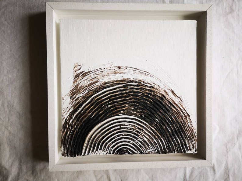 modern acrylic picture 20 x 20 cm, Circles of nature in shadow gap frame image 4