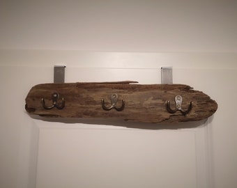 Garderobe "ohne Bohren" aus Treibholz, Türgarderobe 40 cm