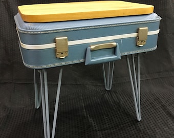 Blue Accent Suitcase Table