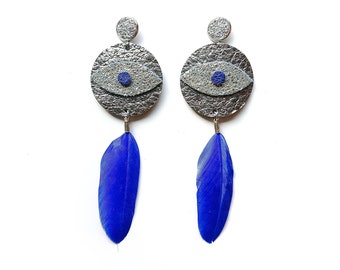 EVIL EYE // metallic leather and Feather steel studs // the eye amulet