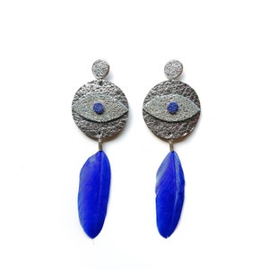 EVIL EYE // metallic leather and Feather steel studs // the eye amulet image 1