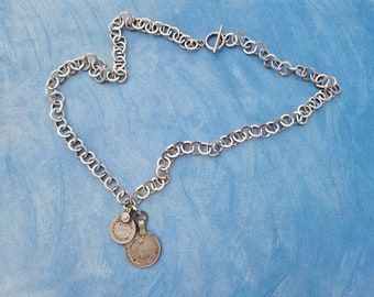 Vintage Coins Necklace Steel chain The NOMAD WAY