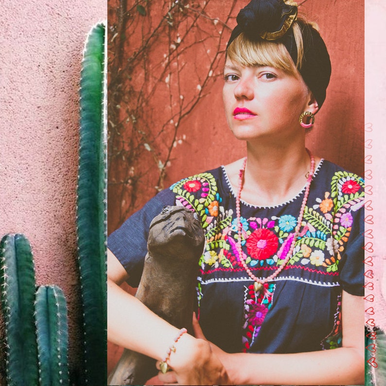 ALEGRIA pink Matte Jade stretch Mala Beads Jade and Brass necklace Mexican Cotton in Strawberry Ice Heart charms Hearts pendants
