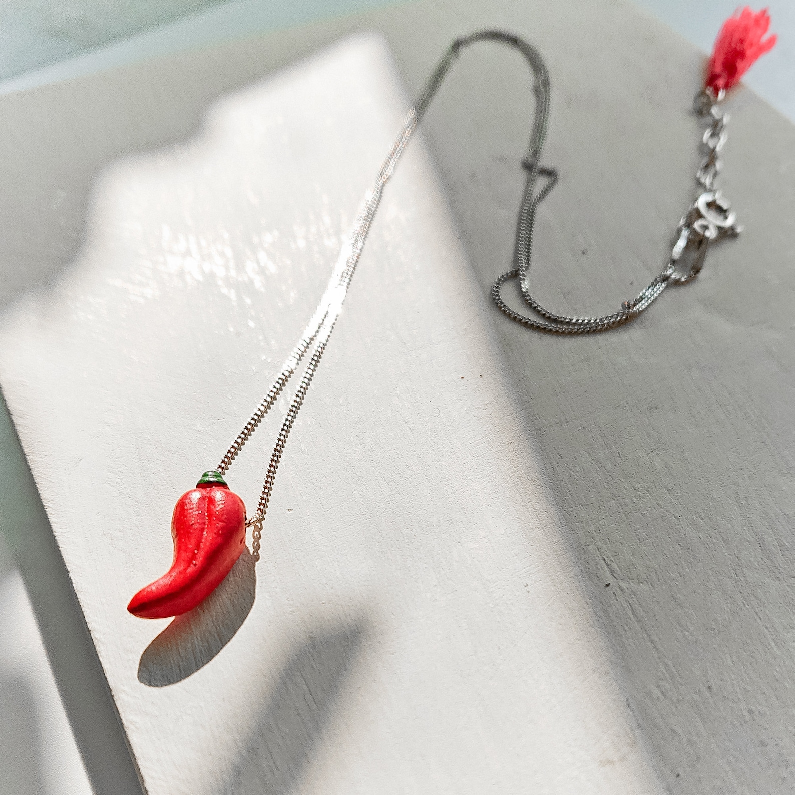 CHILI PEPPER Necklace / Ceramic Chili Short Necklace / Chile Etsy