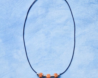 Santosha necklace / RUDRAKSHA short stainless steel necklace