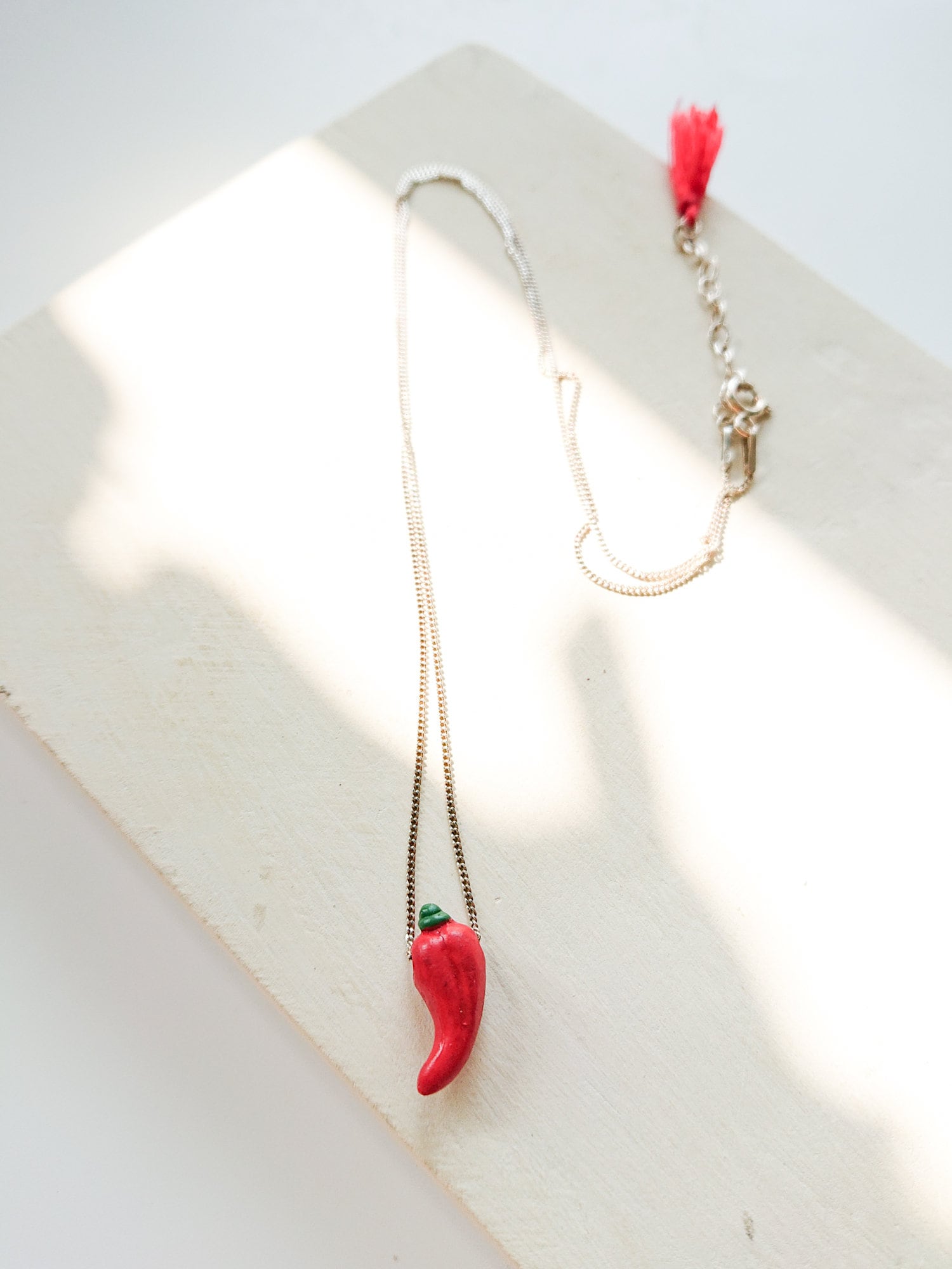 CHILI PEPPER Necklace / Ceramic Chili Short Necklace / Chile Etsy