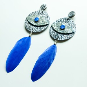 EVIL EYE // metallic leather and Feather steel studs // the eye amulet image 5