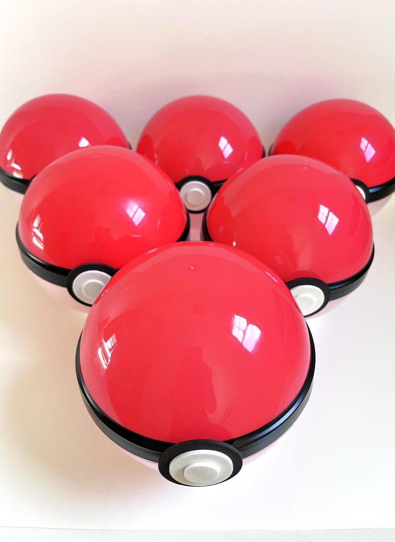 Pokemon Pokeball Party Favor Ball, Container for Parties, Birthday Bags, Pokemon Party Decorations, Pokemon Favors image 5