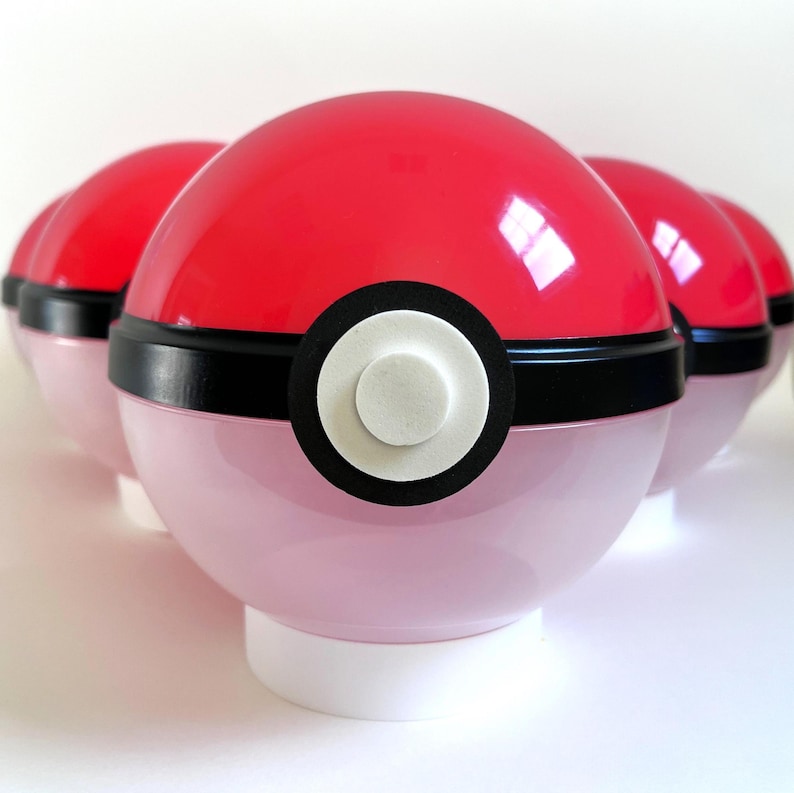 Pokemon Pokeball Party Favor Ball, Container for Parties, Birthday Bags, Pokemon Party Decorations, Pokemon Favors image 1