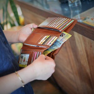 Ladies Women's Clutch/Wallet/Purse Natural Vegetable Tan Leather Black/Brown/Deep Rich Tan/Handmade Gift image 5