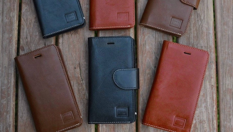 Handmade iPhone 7, 8, SE, X, XS, XR Case Genuine Vegetable Tan Leather / Italian Leather image 4