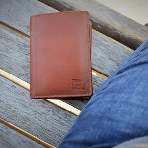 Unisex Tri-Fold Monedero Natural Vegetal Tan Cartera de Cuero Negro /Brown/Deep Rich Tan/Handmade Gift