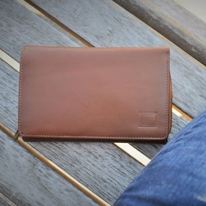 Ladies Women's Clutch/Wallet/Purse Natural Vegetable Tan Leather Black/Brown/Deep Rich Tan/Handmade Gift