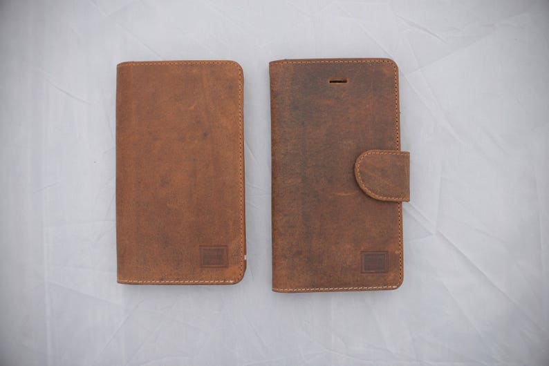 Handmade iPhone 6 Plus, 7 Plus, 8 Plus, XS Max Case Genuine Rustic Nubuck Real Leather by Ebb Flow image 4