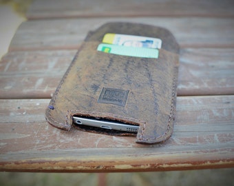 Handmade Real Leather Smart Phone Pouch iPhone/Samsung/HTC/Sony/LG/Nokia/Blackberry by Ebb Flow