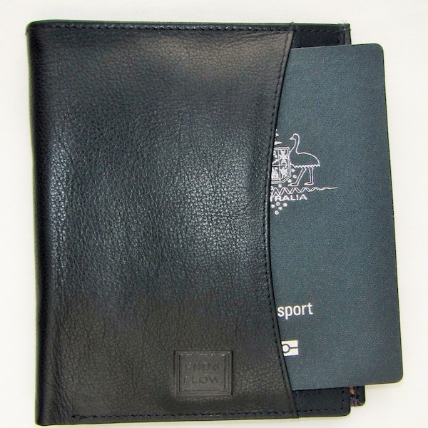 Handmade Passport Wallet Genuine Real Leather Travel Wallet by Ebb & Flow