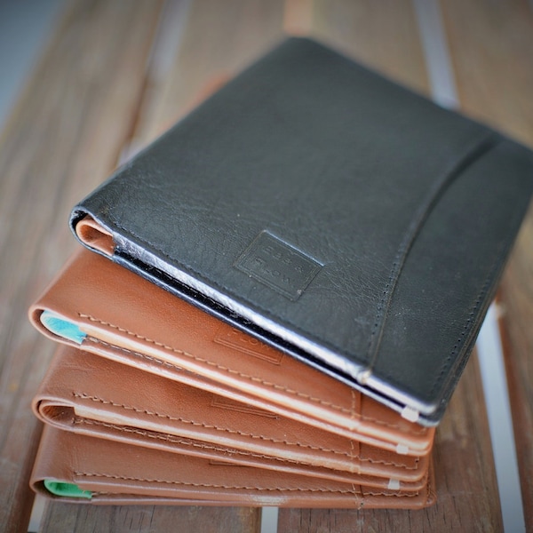 Handmade Passport Wallet Genuine Real Leather Travel Wallet Blue, Green, Tan, Black by Ebb & Flow