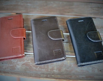 Handmade iPhone 6/6S Case Genuine Real Leather in Rich, Tan, Dark Brown or Black by Ebb & Flow