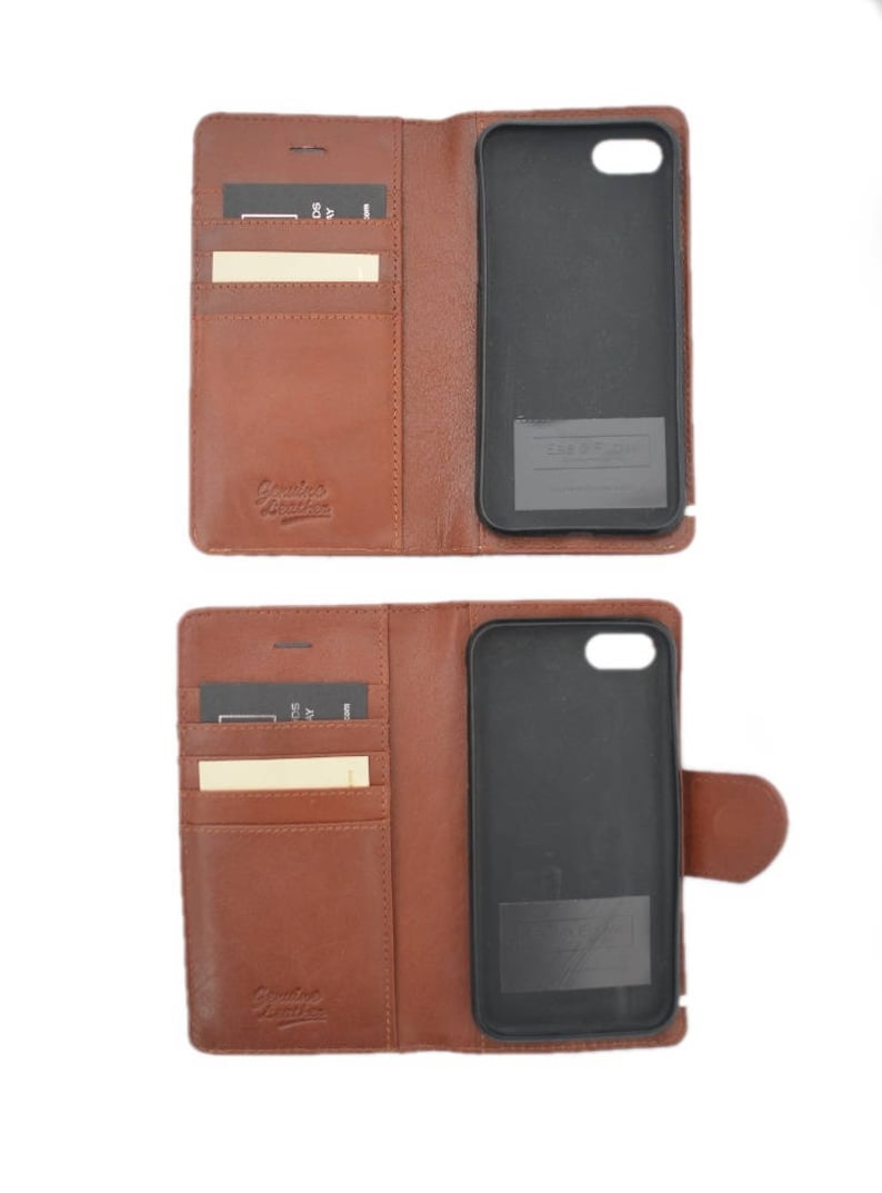 Handmade iPhone 7, 8, SE, X, XS, XR Case Genuine Vegetable Tan Leather / Italian Leather image 7