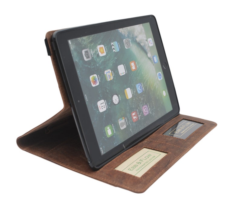 Handmade Rustic iPad Leather Case to fit 4/5/6/7/8/9 Handcrafted Natural Nubuck Genuine Leather Case image 7