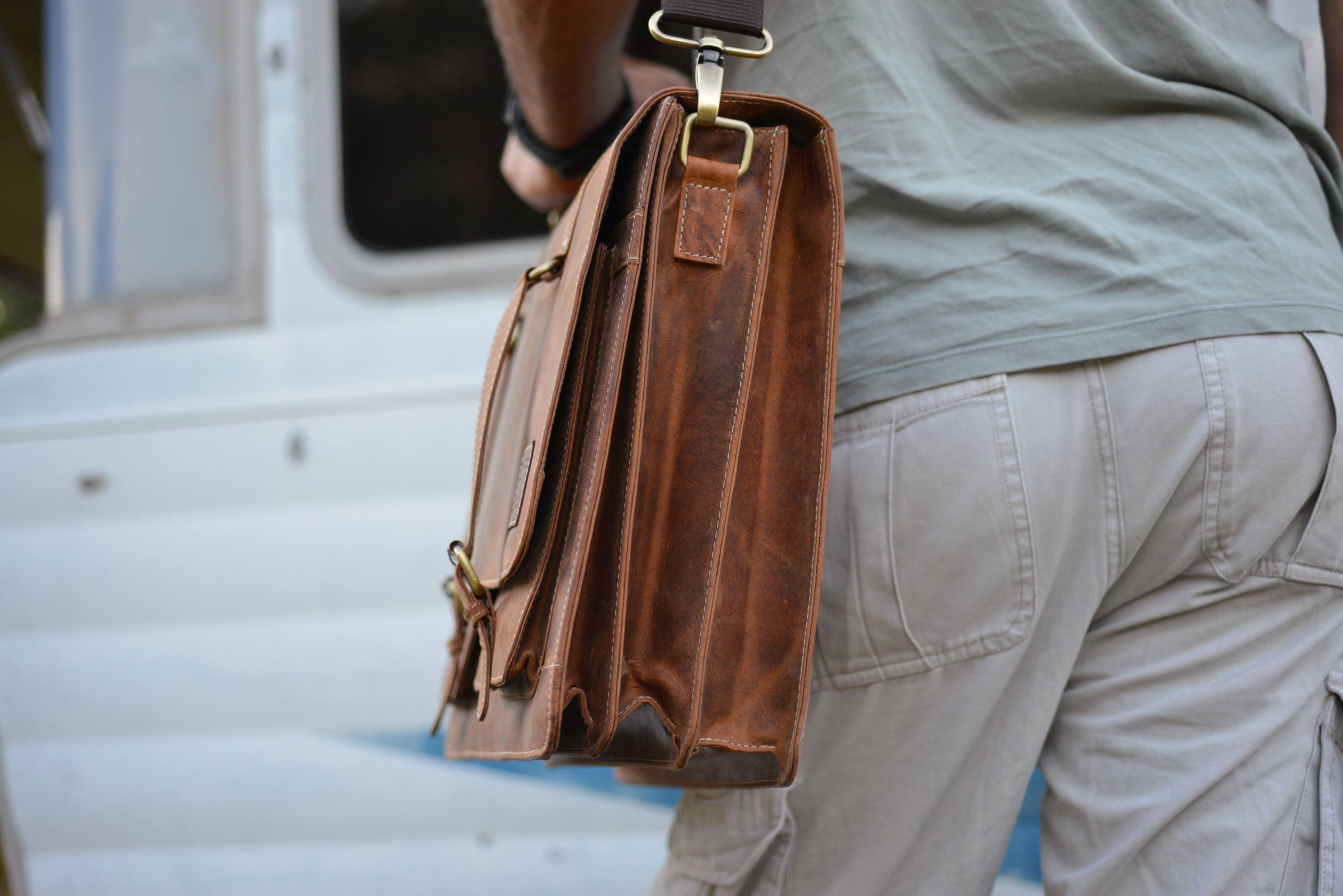 15 Inch Leather Satchel / Leather Laptop Bag / Vintage Leather - Etsy