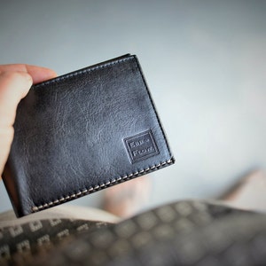 Men's Leather Bi-Fold Wallet Genuine Leather Handmade by Ebb Flow image 1