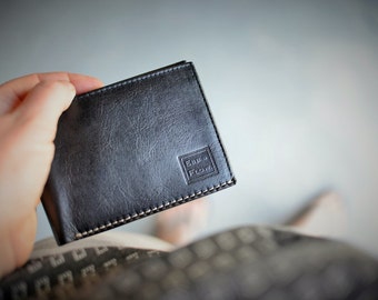 Men's Leather Bi-Fold Wallet Genuine Leather Handmade by Ebb Flow