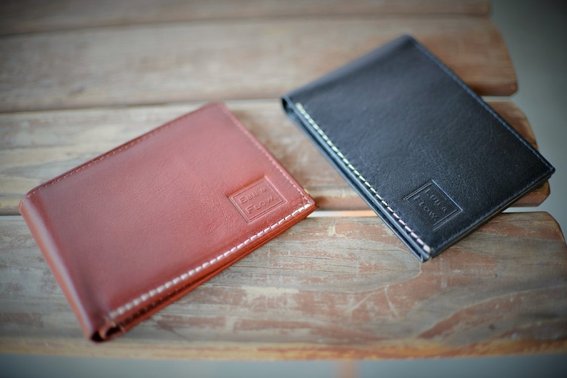 Men's Leather Bi-Fold Wallet Genuine Leather Handmade by Ebb Flow image 2