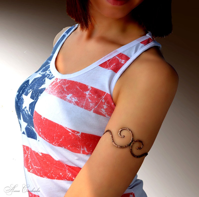 Spiral Upper Arm Upper arm wrap upper arm cuff copper Etsy