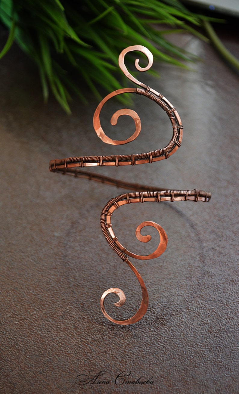 Spiral Upper Arm arm jewelry Bicep Cuff gift for her copper jewelry arm cuff armlet upper arm cuff upper arm bracelet
