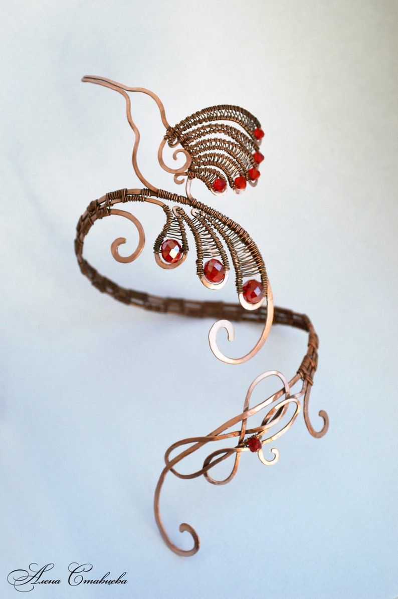 Spiral Upper Arm upper arm cuff bird jewelry wedding Etsy